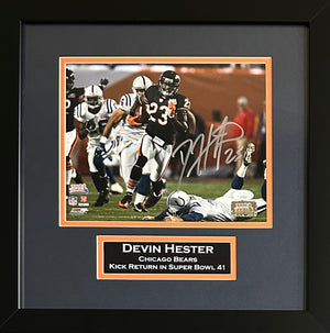 Devin Hester signed autographed framed 8x10 photo NFL Chicago Bears JSA COA