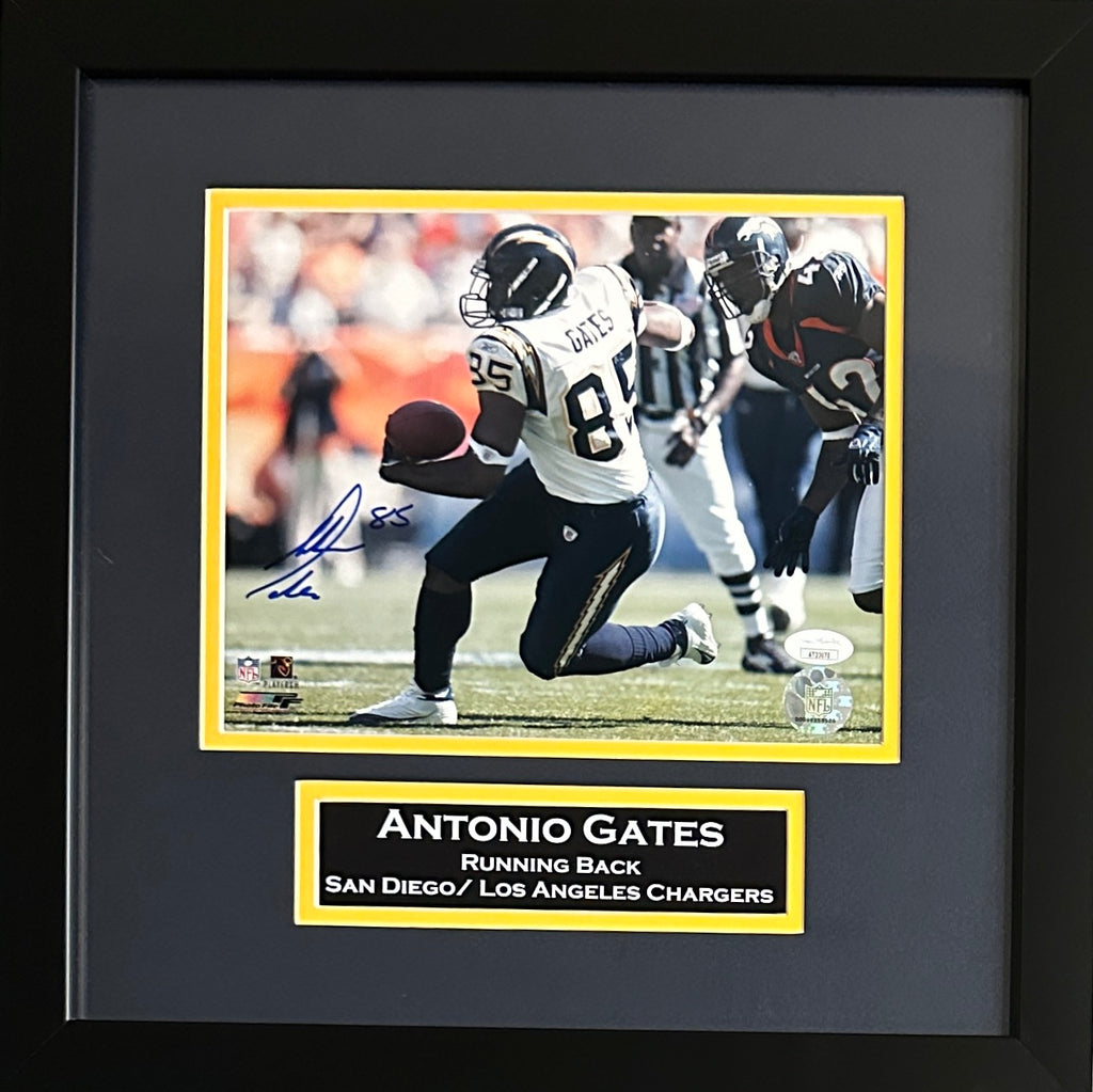 Antonio Gates signed autographed framed 8x10 photo NFL San Diego Charger JSA COA