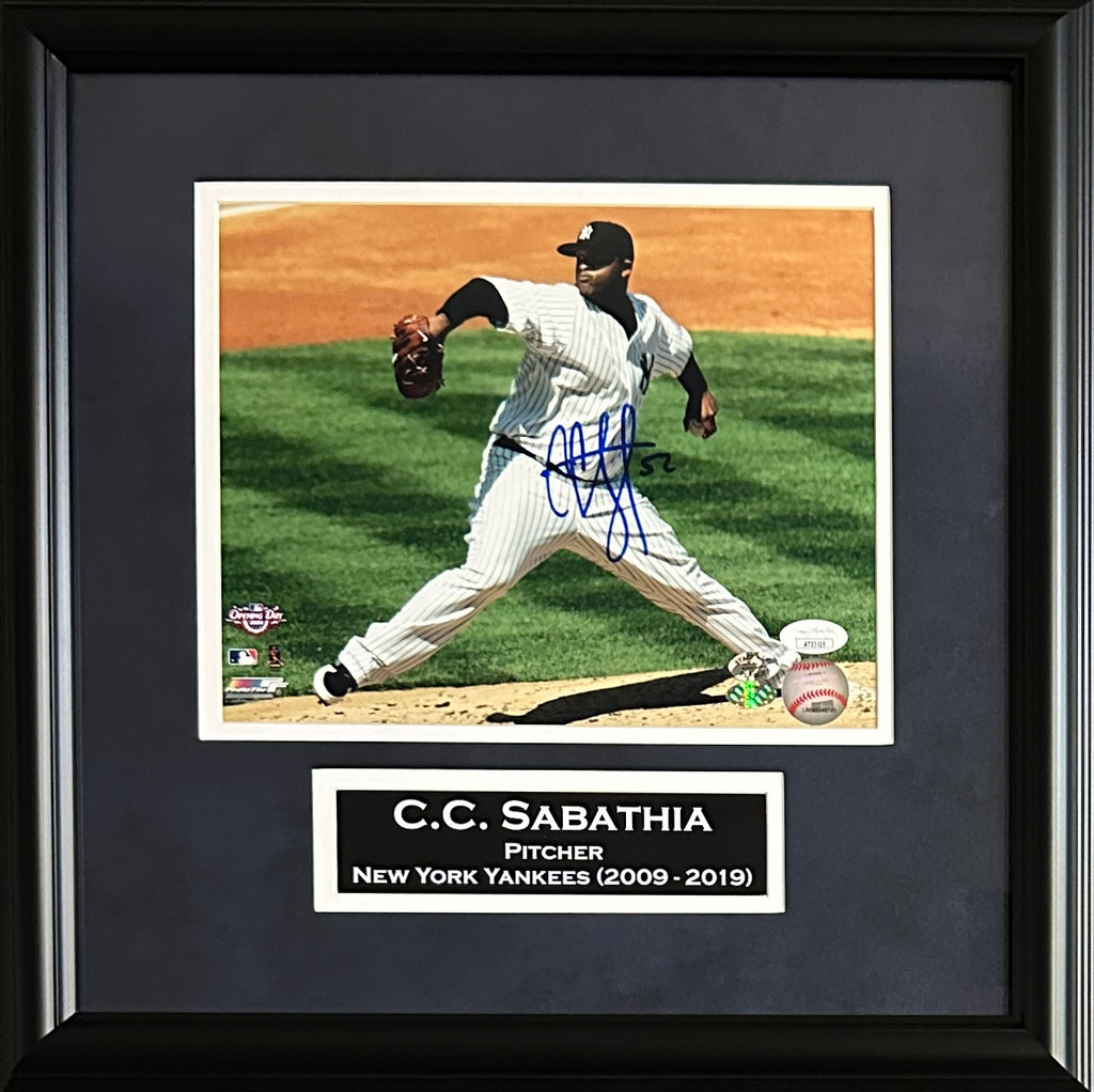 C.C. Sabathia autographed signed framed 8x10 photo MLB New York Yankees JSA COA