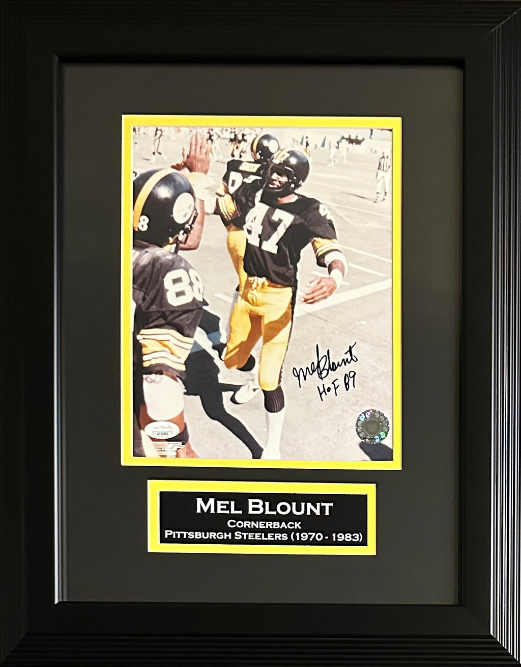 Mel Blount signed inscribed framed 8x10 photo NFL Pittsburgh Steelers JSA COA