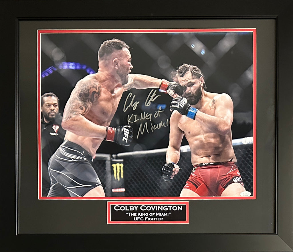 Colby Covington inscribed signed 16x20 framed photo UFC JSA COA Jorge Masvidal