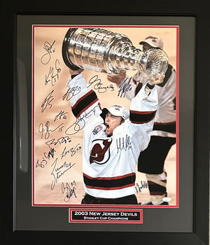 Team signed autographed NHL New Jersey Devils framed 16x20 photo JSA LOA