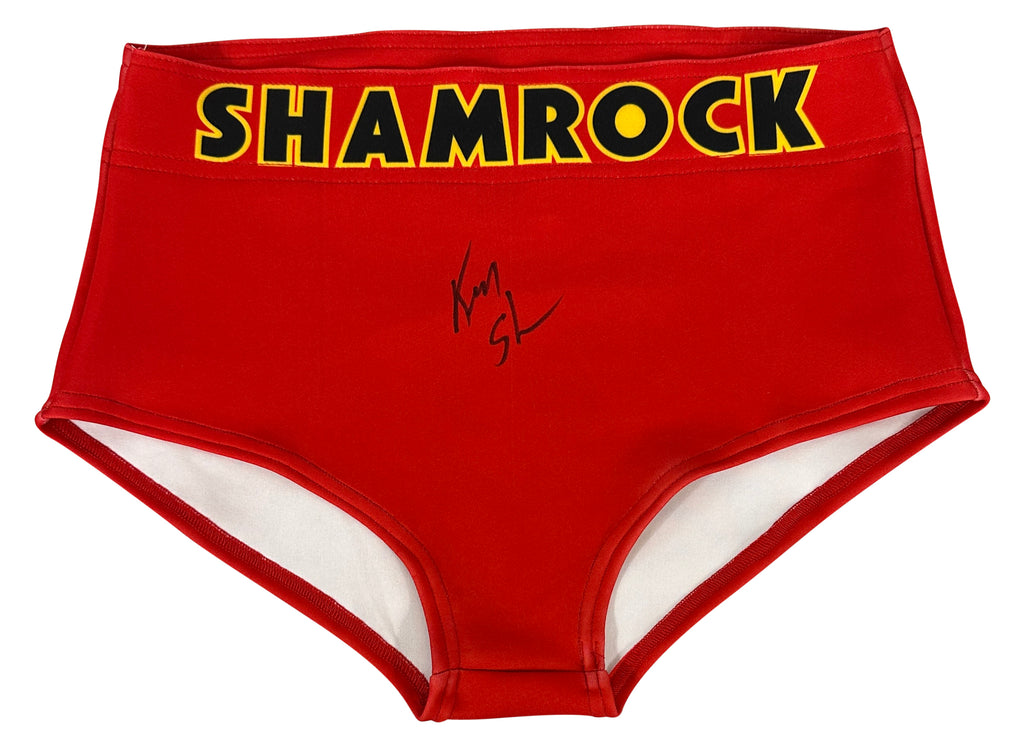 Ken Shamrock autographed signed wrestling shorts WWE UFC JSA COA