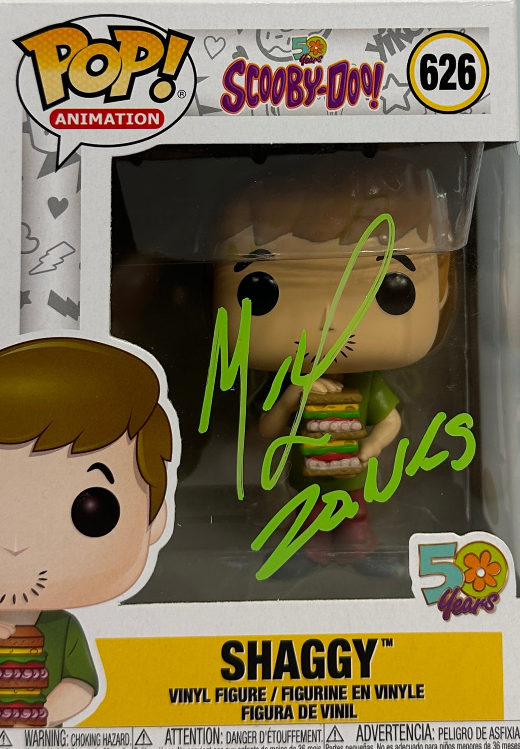 Matthew Lillard signed inscribed funko pop#626 JSA COA Scooby Doo Shaggy