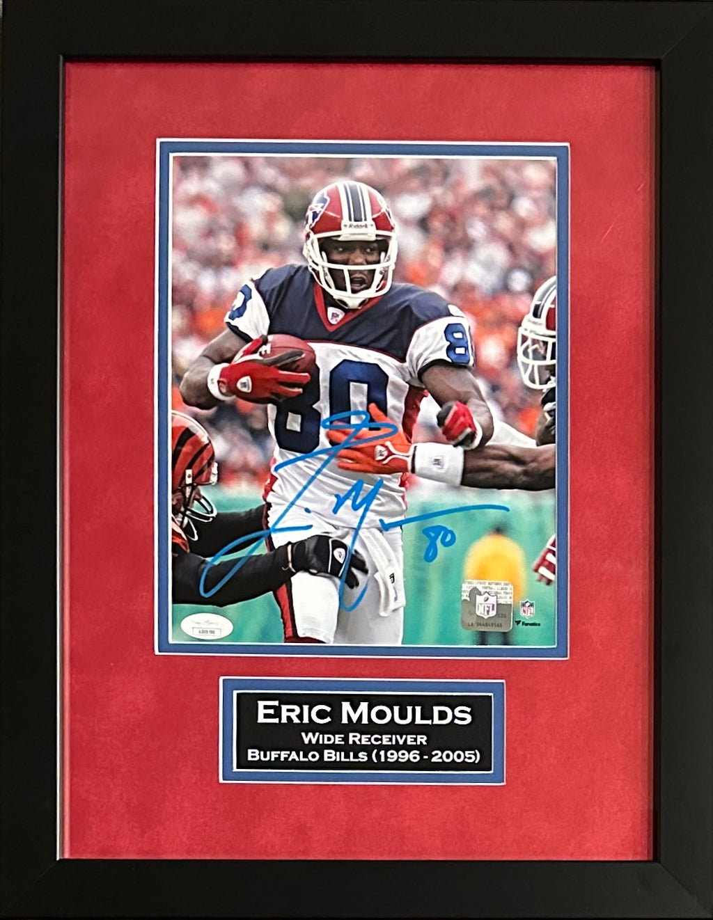 Eric Moulds signed autographed framed 8x10 photo NFL Buffalo Bills JSA COA