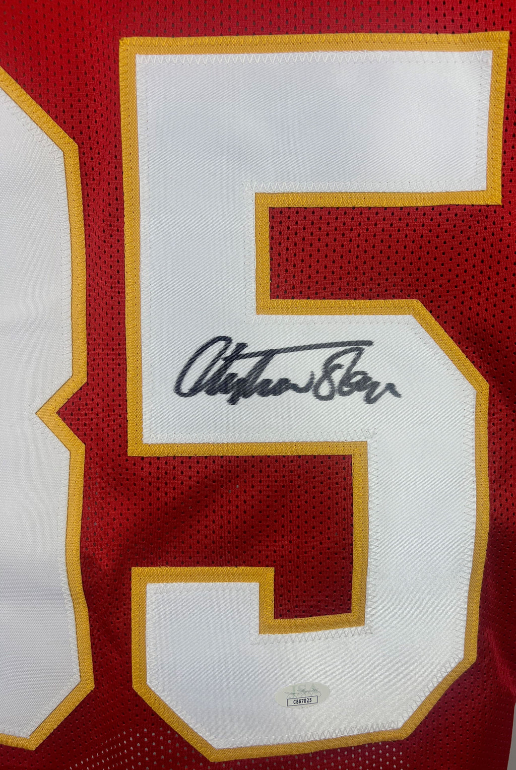 Christian Okoye autographed signed jersey NFL Kansas City Chiefs JSA COA