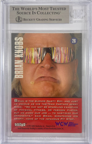 Brian Knobbs autographed signed CARDZ card #26 1995 WWE WCW BAS Encap Nasty Boys