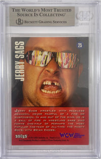 Jerry Sags autographed signed CARDZ card #25 1995 WWE WCW BAS Encap Nasty Boys