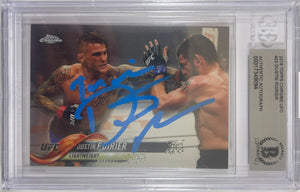 Dustin Poirier autographed signed Topps card #23 2018 UFC BAS Encapsulated