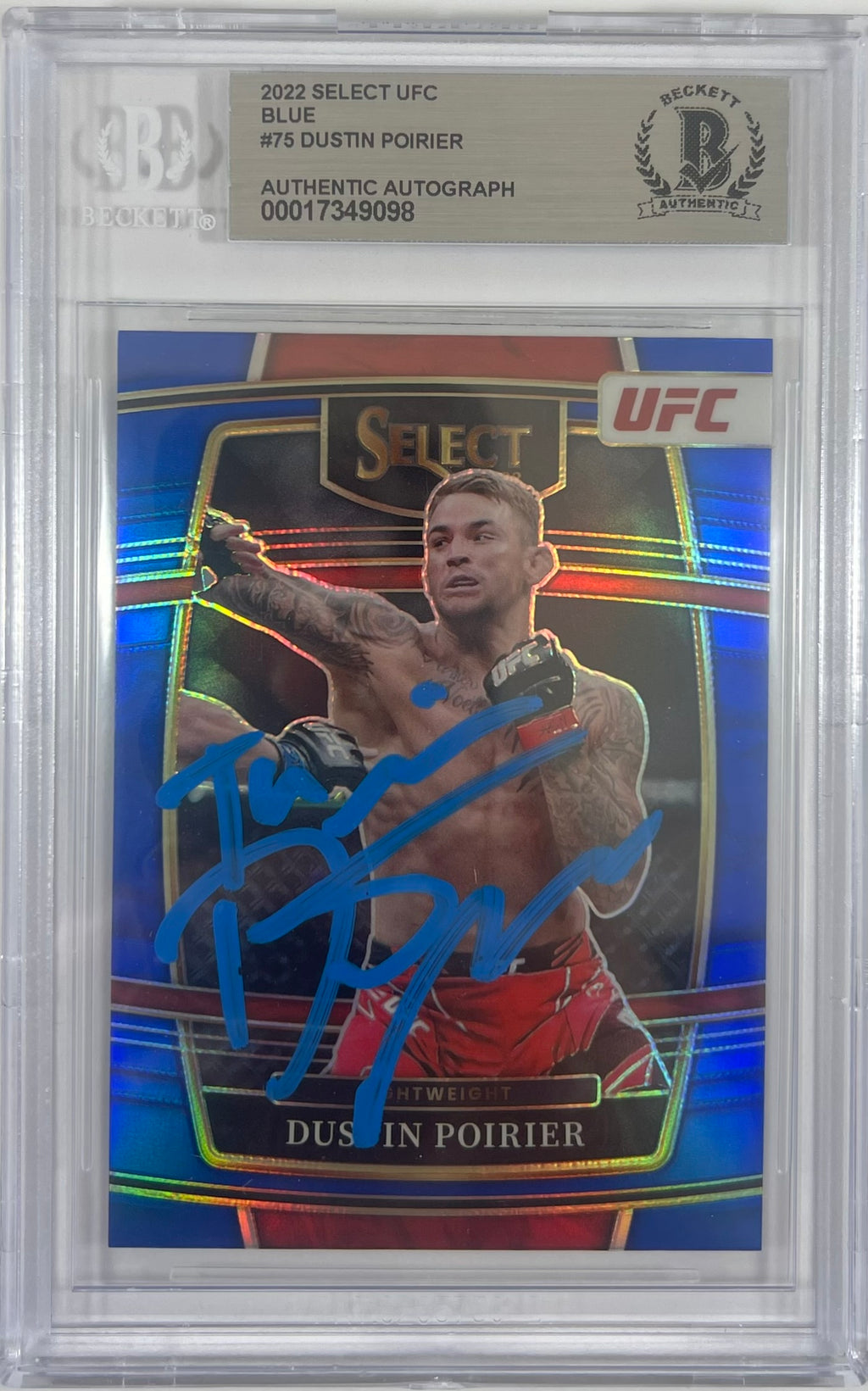 Dustin Poirier autographed signed Panini card #75 2022 UFC BAS Encap Prizm