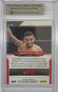 Brandon Royval autographed inscribed 2021 #68 Panini card UFC BAS Encapsulated