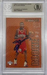 Allen Iverson auto signed Upper Deck 1997 #R1 Philadelphia 76ers BAS RC