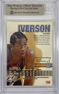 Allen Iverson autographed signed Skybox 1996 #150 Philadelphia 76ers BAS