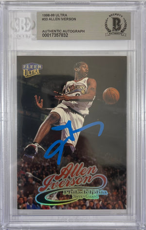 Allen Iverson autographed signed Fleer Ultra 1999 #Philadelphia 76ers BAS