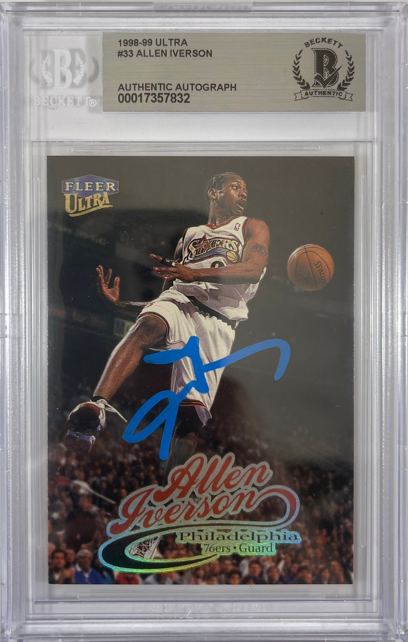 Allen Iverson autographed signed Fleer Ultra 1999 #Philadelphia 76ers BAS