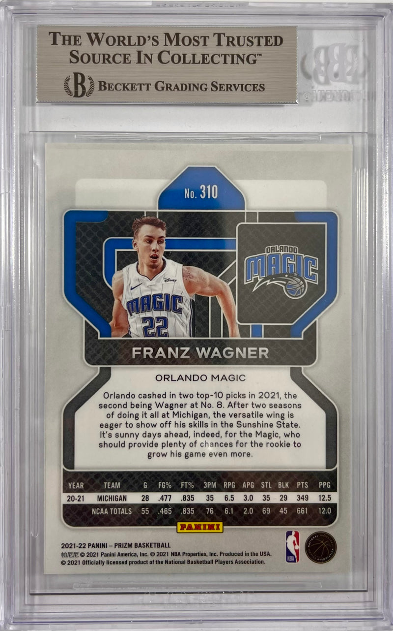 Franz Wagner auto card 2021 Panini RC #310 NBA Orlando Magic BAS Encap