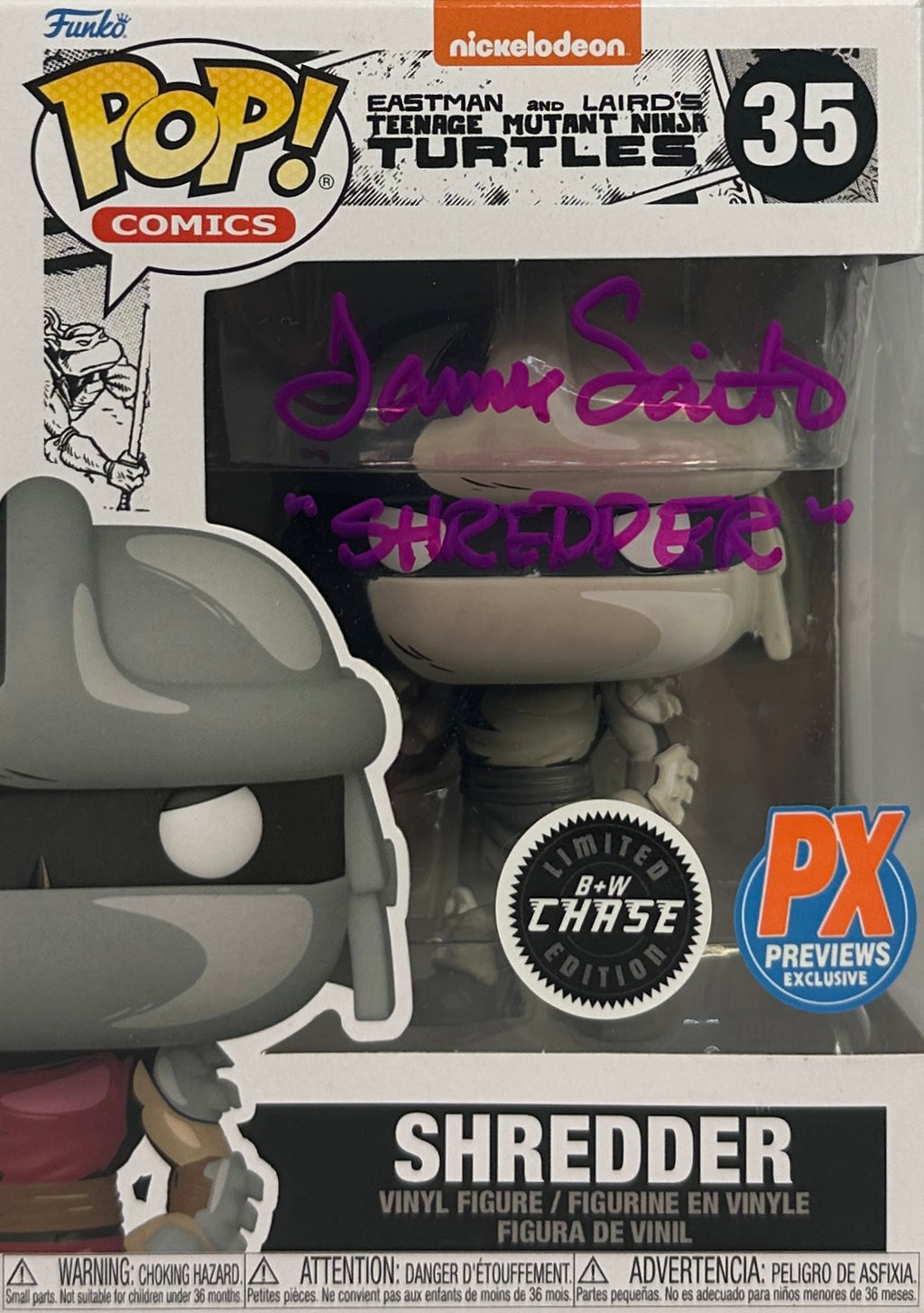 James Saito inscribed Chase Funko Pop #35 JSA Teenage Mutant Ninja Turtles