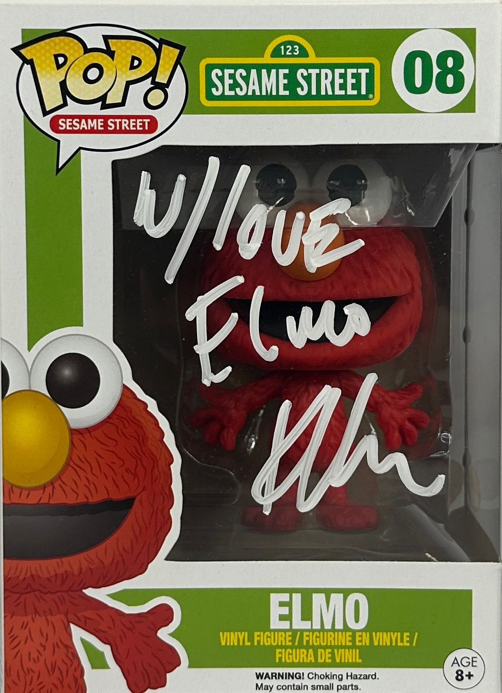 Funko Pop Sesame Street #08 Barnes & Noble Elmo Flocked Signed w/ outlets COA Vaulted