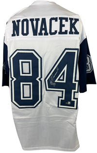 JAY NOVACEK SIGNED AUTOGRAPHED WHITE PRO STYLE JERSEY BAS