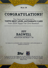 Jeff Bagwell autographed signed card 2024 Topps 23/99 MLB Houston Astros