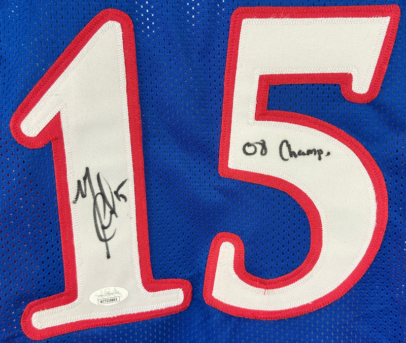 Mario Chalmers signed inscribed jersey autographed NCAA Kansas Jayhawks JSA COA