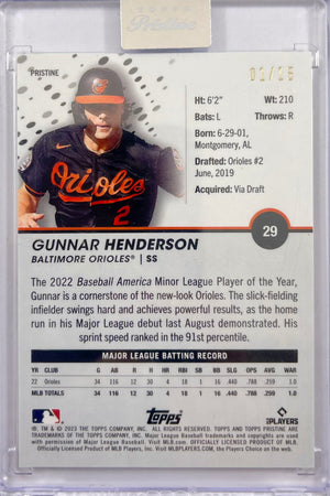 Gunnar Henderson 2023 Topps card #1/15 Topps Baltimore Orioles encap