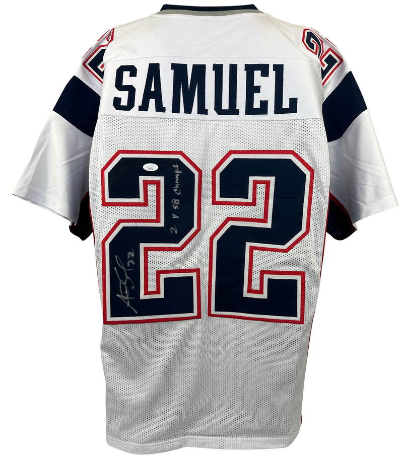 ASANTE SAMUEL SR. SIGNED INSCRIBED CUSTOM WHITE PRO STYLE AUTOGRAPHED JERSEY JSA COA