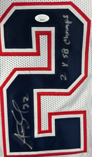 ASANTE SAMUEL SR. SIGNED INSCRIBED CUSTOM WHITE PRO STYLE AUTOGRAPHED JERSEY JSA COA