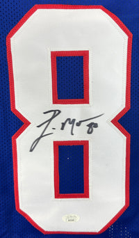 ERIC MOULDS SIGNED AUTOGRAPHED BLUE PRO STYLE JERSEY JSA COA