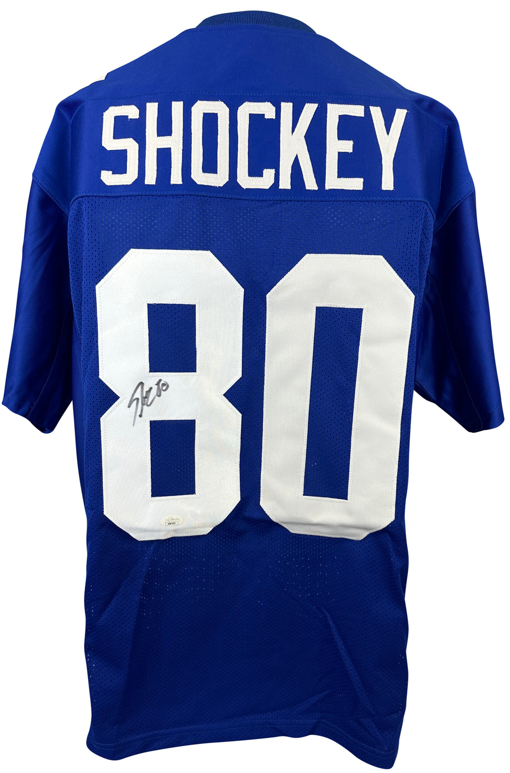 JEREMY SHOCKEY AUTOGRAPHED SIGNED BLUE PRO STYLE JERSEY JSA COA