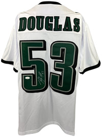 HUGH DOUGLAS SIGNED WHITE PRO STYLE JERSEY JSA COA