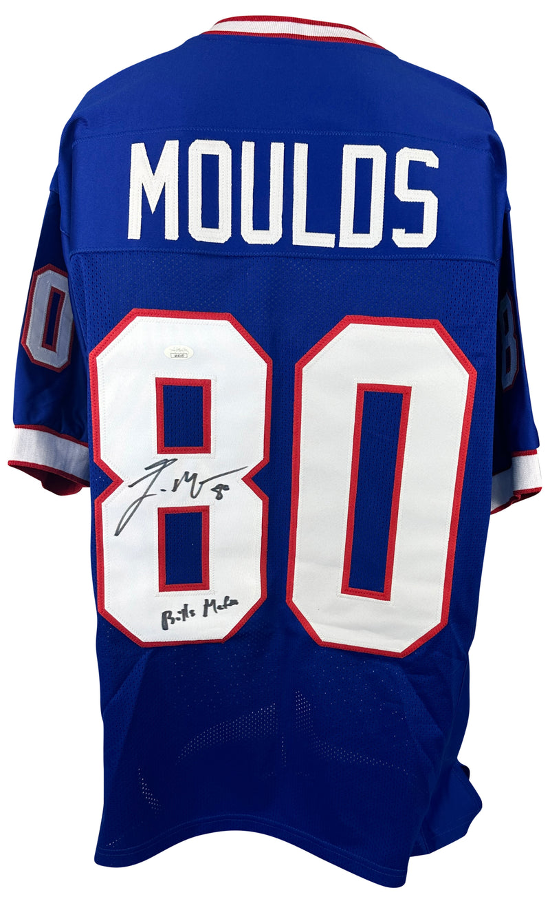 ERIC MOULDS SIGNED INSCRIBED BLUE PRO STYLE JERSEY JSA COA