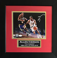 Allen Iverson signed 8x10 frame photo NBA Philadelphia 76ers JSA COA Kobe Bryant