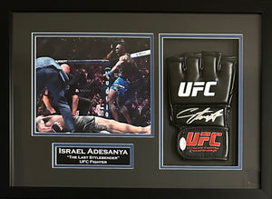 Israel Adesanya autographed signed framed glove UFC JSA COA Alex Pereira