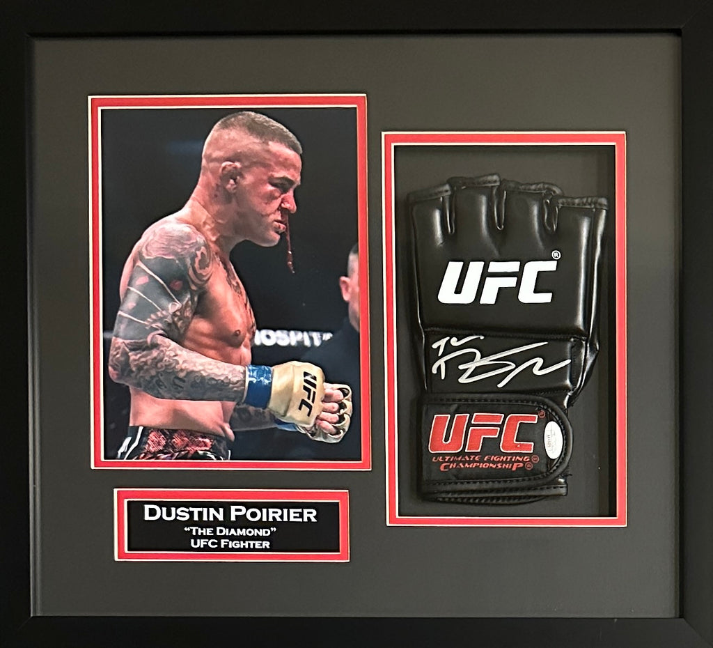 Dustin Poirier autographed signed framed glove UFC JSA COA The Diamond