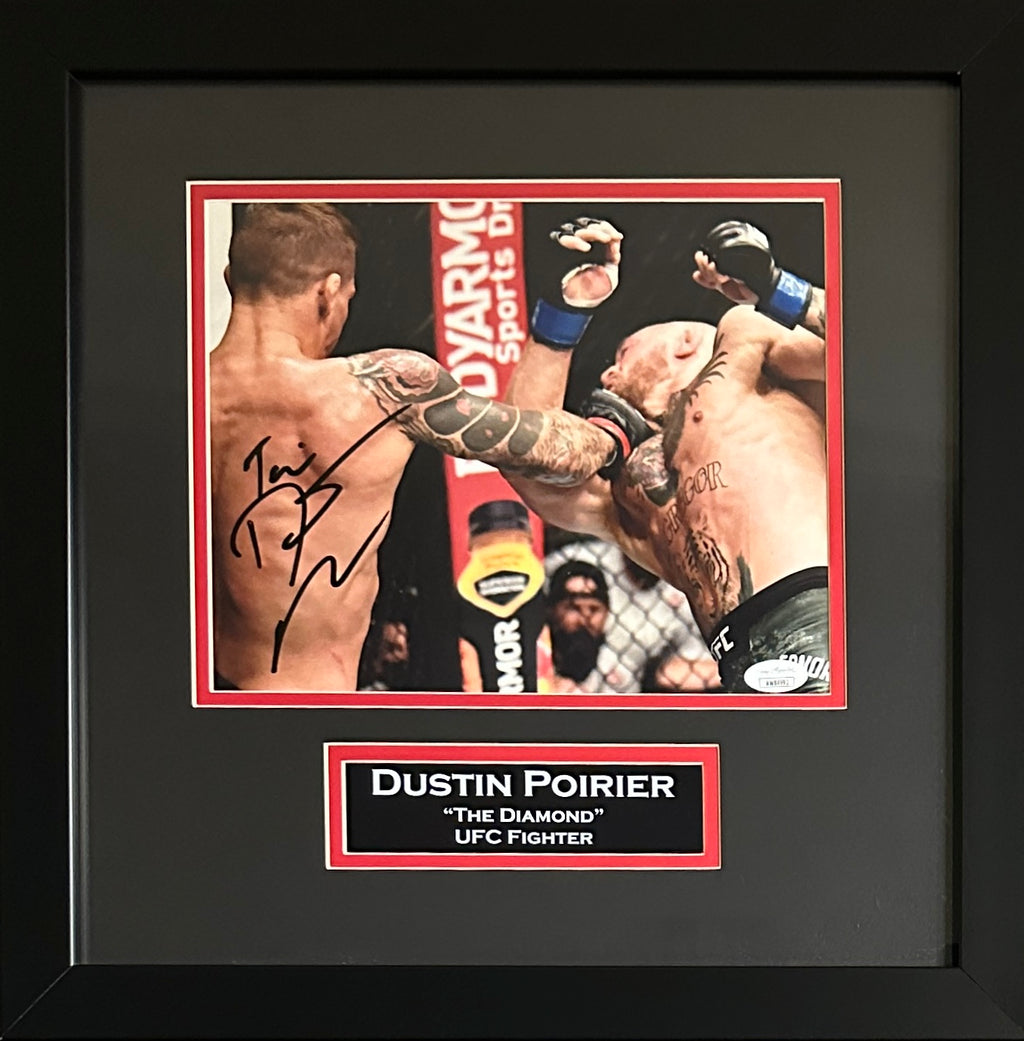 Dustin Poirier inscribed signed framed 8x10 photo UFC JSA COA The Diamond