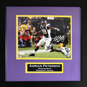 Adrian Peterson autographed framed 8x10 photo NFL Minnesota Vikings JSA COA