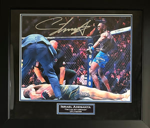 Israel Adesanya signed autographed 16x20 suede frame UFC JSA COA Alex Pereira