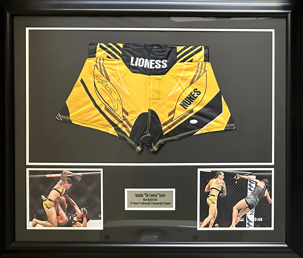 Amanda Nunes autographed signed framed trunks UFC JSA COA Juliana Pena