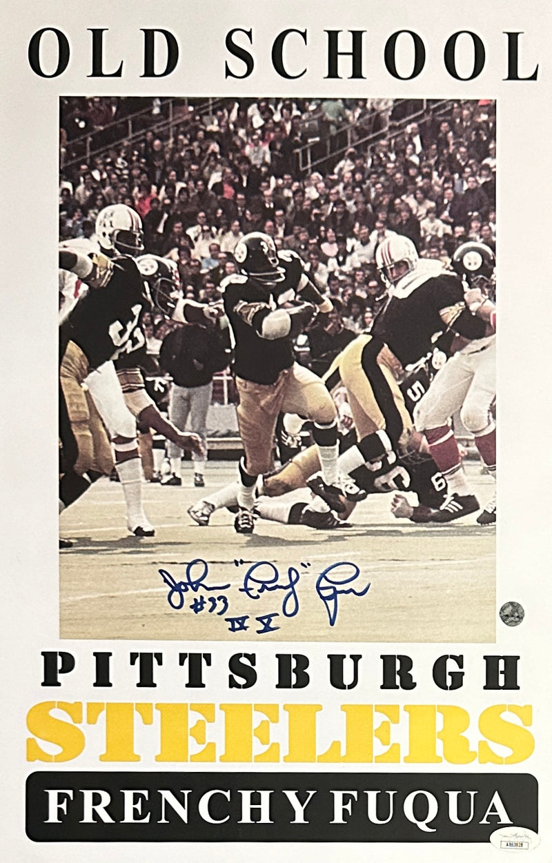 John Frenchy Fuqua autographed signed 11x17 photo NFL Pittsburgh Steelers JSA