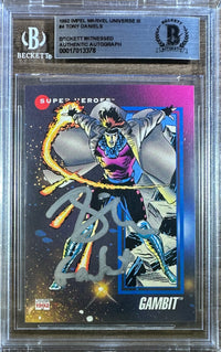 Tony Daniels auto inscribed card 1992 Impel MU III #4 X-men Gambit BAS Encap