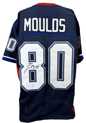 ERIC MOULDS SIGNED AUTGRAPHED NAVY PRO STYLE JERSEY JSA COA