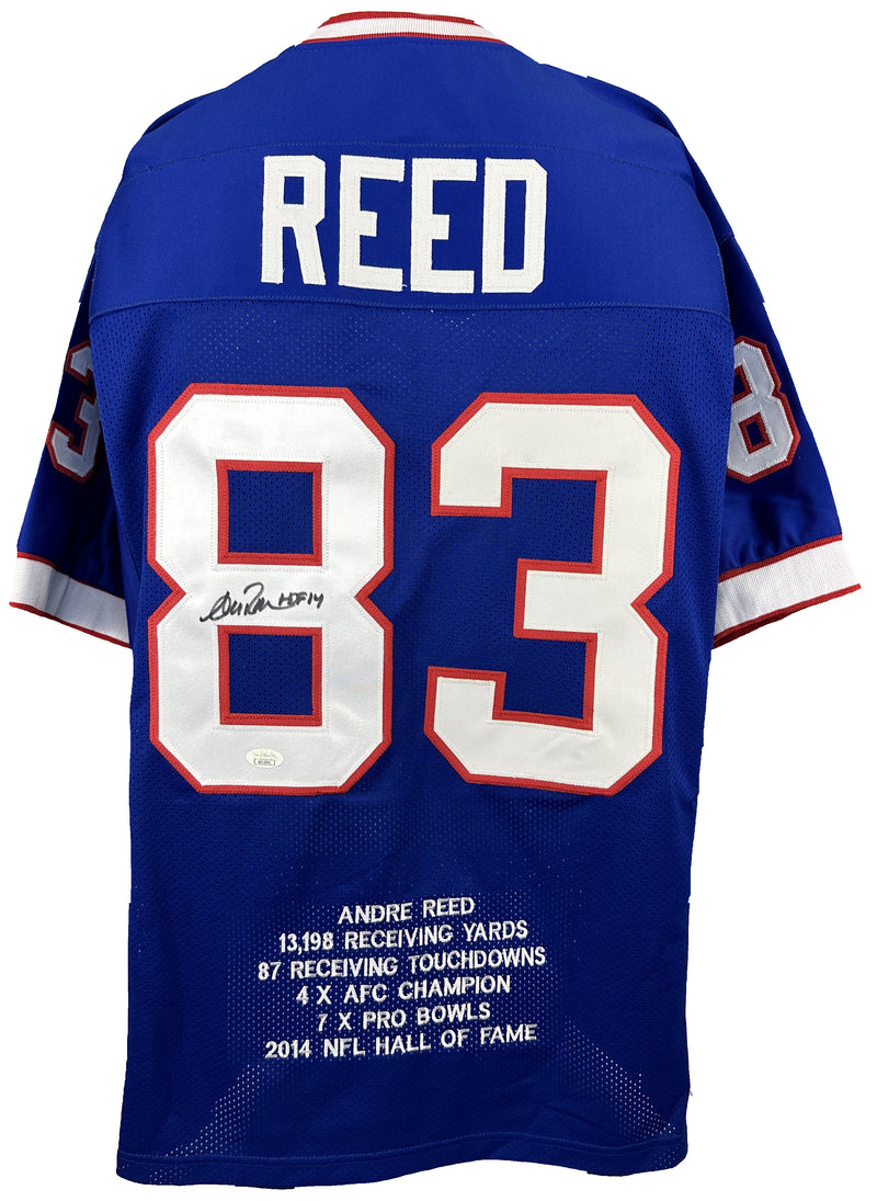 Andre Reed autographed signed inscribed stat jersey NFL Buffalo Bills JSA COA