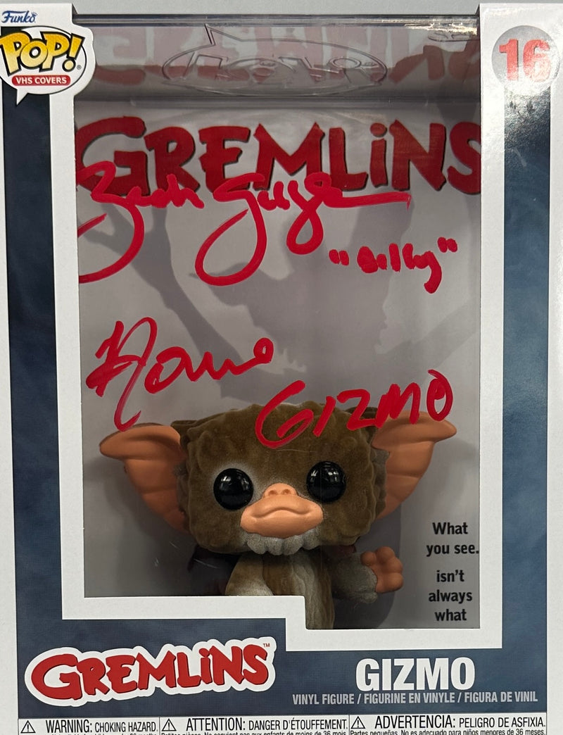 Howie Mandel Zach Galligan dual inscribed Funko Pop #16 JSA COA Gremlins Gizmo