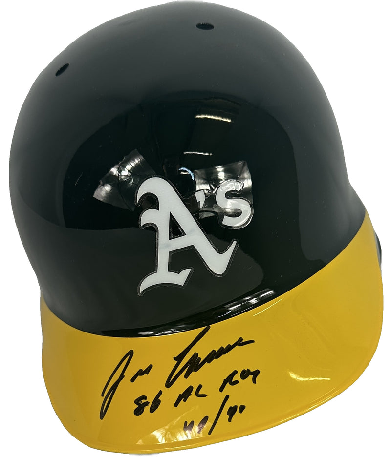 Jose Canseco 2x inscribed full size authentic helmet MLB Oakland Athletics JSA