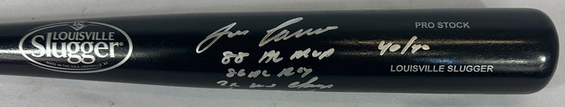 Jose Canseco autographed inscribed stat bat MLB Oakland Athletics JSA COA