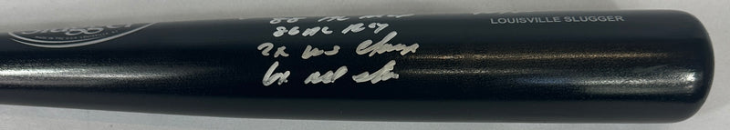 Jose Canseco autographed inscribed stat bat MLB Oakland Athletics JSA COA