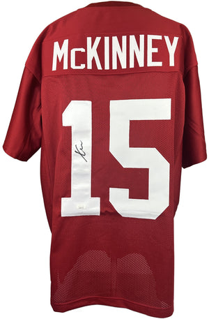 Xavier Mckinney autographed signed college jersey JSA COA