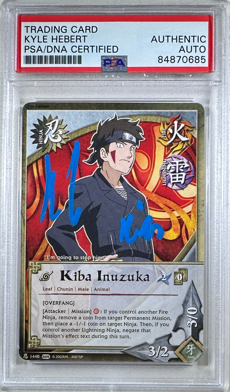 Kyle Hebert autographed signed inscribed Kiba Inuzuka Naruto card PSA Encap