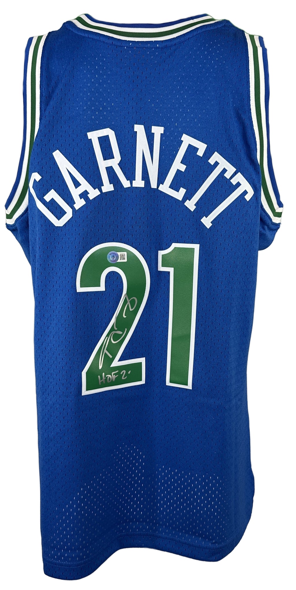 Kevin Garnett inscribed signed authentic jersey Beckett